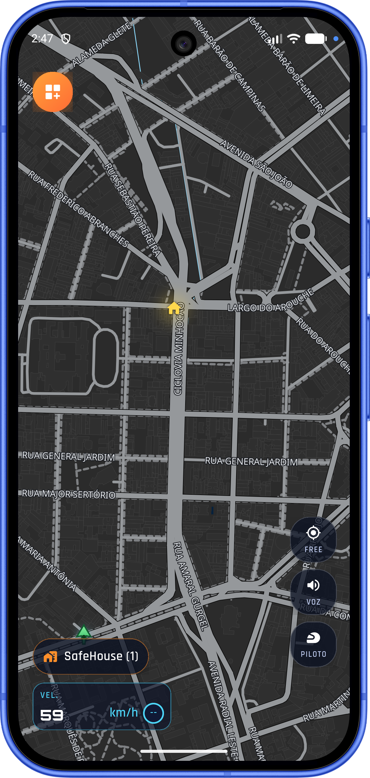 Print da SafeHouse salva no mapa